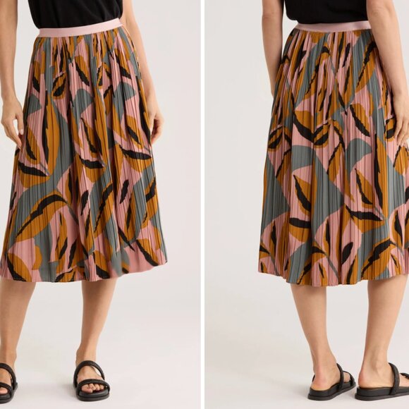 Adrianna Papell Pink Pleat High Waisted Midi Skirt | Never worn | Medium - Picture 2 of 6